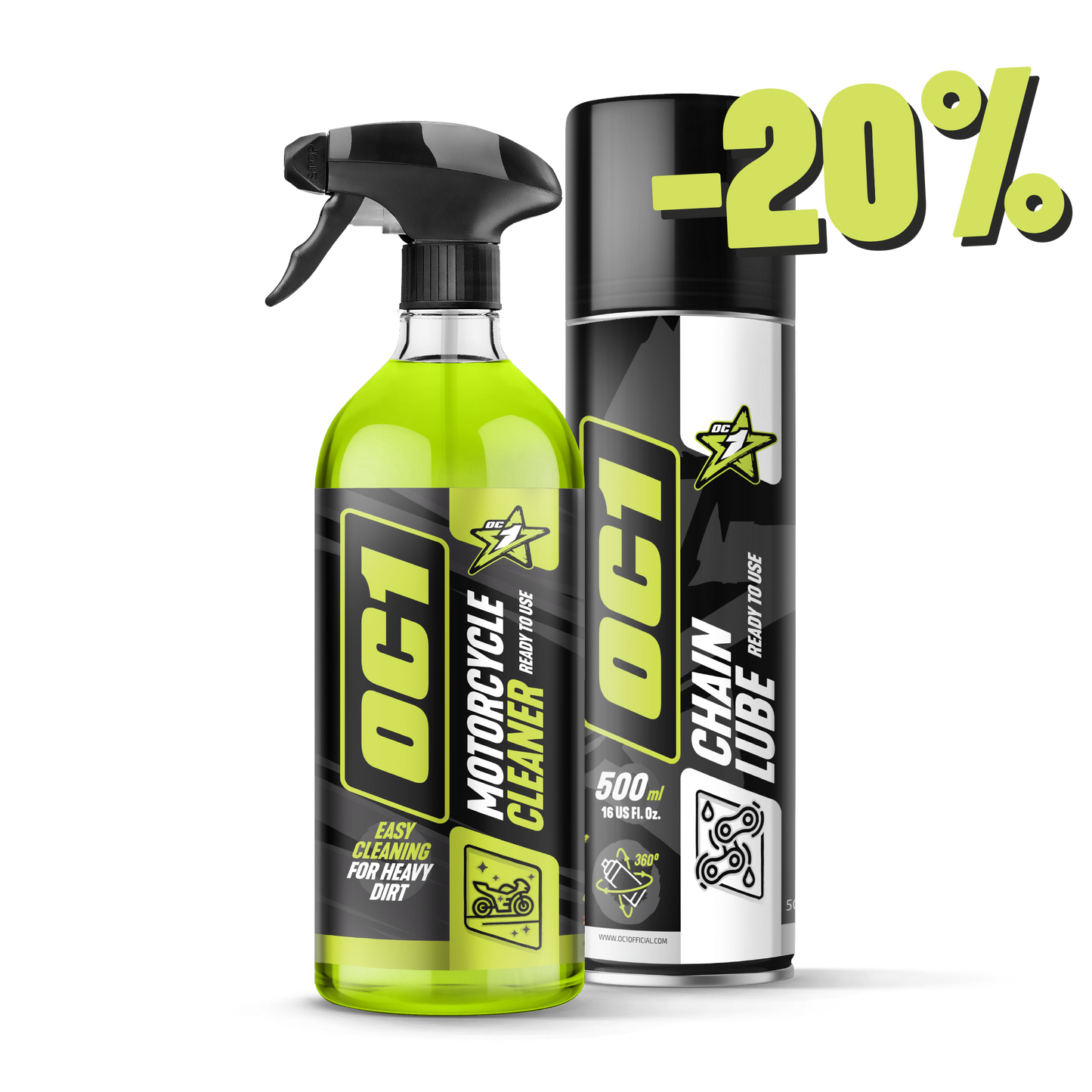Płyn do mycia motocykli szosowych + Smar do łańcucha 500ml