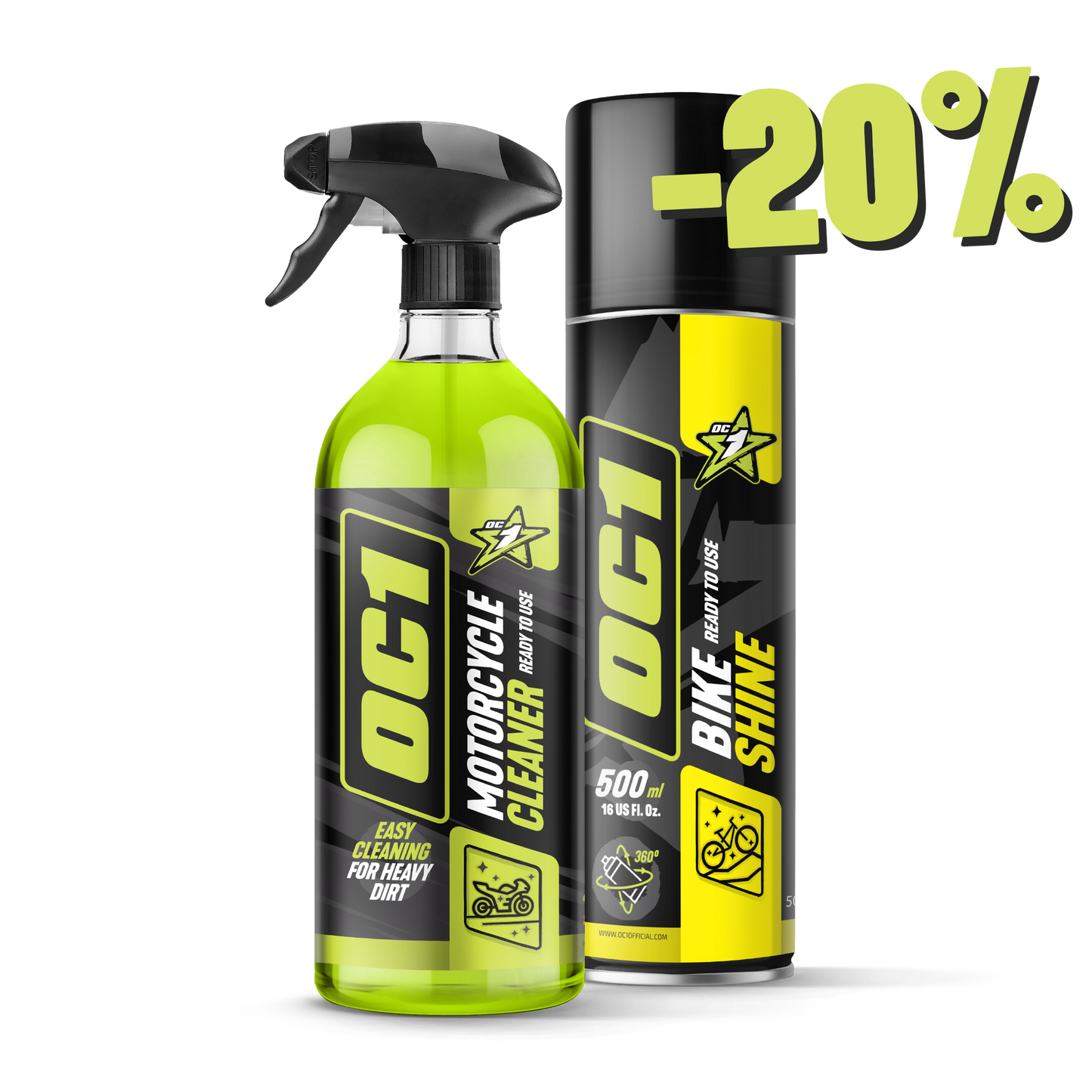 Płyn do mycia rowerów 0,95l + Nabłyszczacz i konserwator w sprayu 500ml