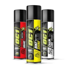 OC1 Zestaw aerozoli – Bike Shine, Chain Lube i Power Brake Cleaner 500 ml