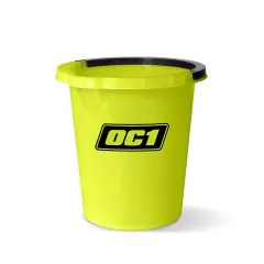 OC1 Bucket 5 l — żółte plastikowe wiaderko z uchwytem do mycia i organizacji akcesoriów motocyklowych i rowerowych
